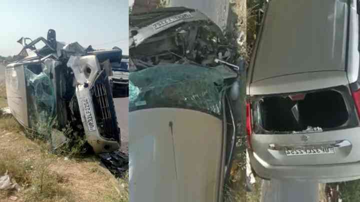 लखनऊ: ट्रक में जा घुसी तेज रफ्तार कार, उड़े परखच्चे, 4 लोगों की गई जान
