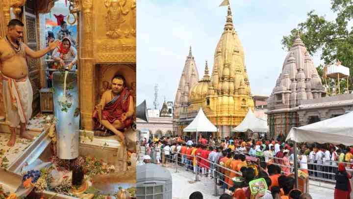 काशी विश्वनाथ धाम पर पहली बार हुई हेलीकॉप्टर से पुष्प वर्षा, कांवड़ियों के मार्ग पर बरसाए गए फूल