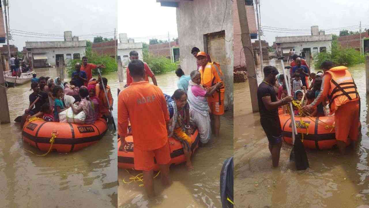 मथुरा में बाढ़ जैसे हालात, 40 गांव और 12 कॉलोनियां पानी-पानी, घाटों पर श्रद्धालुओं के जाने पर रोक