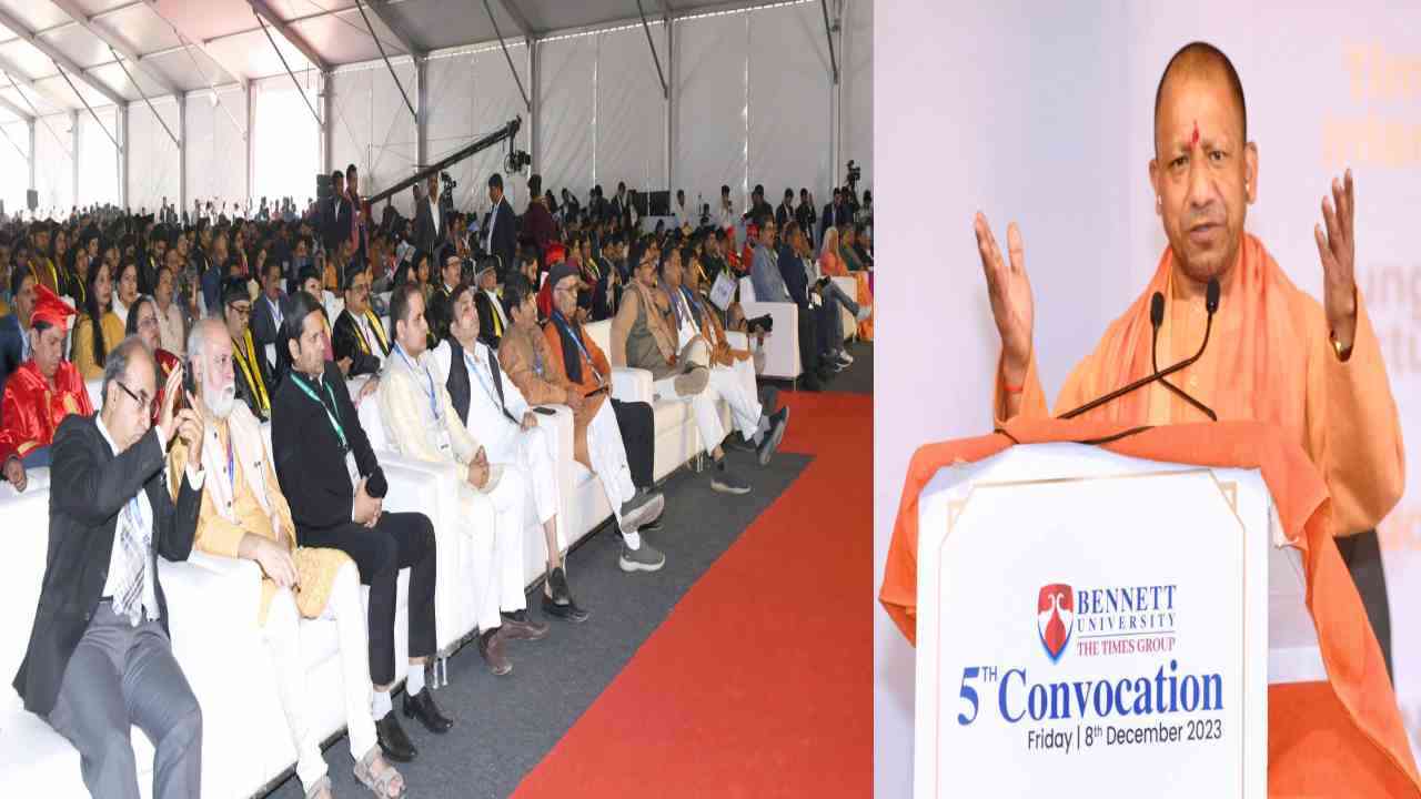 बेनेट विश्वविद्यालय के दीक्षांत समारोह में पहुंचे सीएम योगी, बोले- भारत प्राचीन समय में विश्व गुरु था