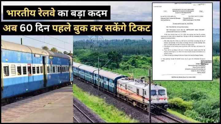 Indian Railways ने रिजर्वेशन की समय सीमा घटाकर 60 दिन की, जानिए कब से लागू होगा नया नियम