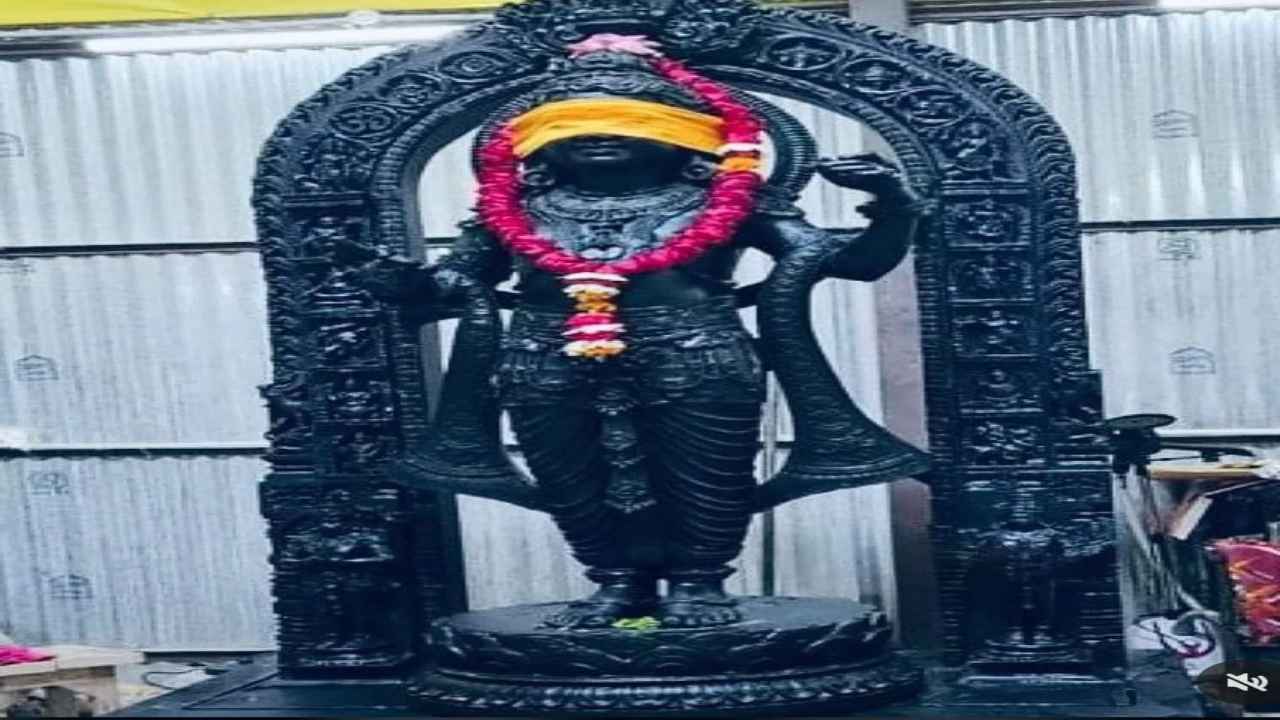 राम मंदिर में विराजमान हुए रामलला, मूर्ति की पहली झलक आई सामने 