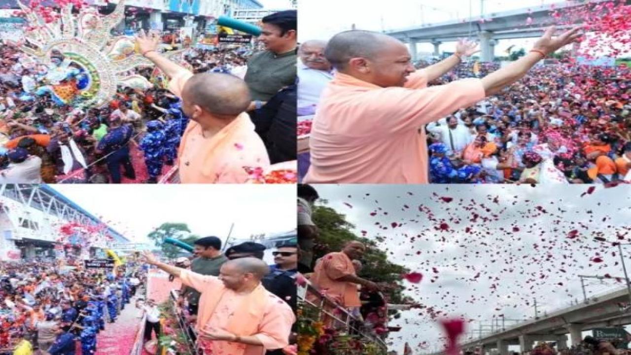 सीएम योगी ने कांवड़ियों पर की पुष्प वर्षा, शिवभक्तों की श्रद्धा का किया सम्मान